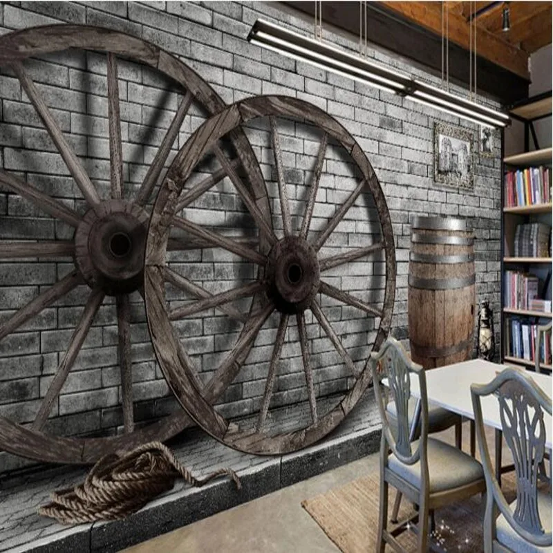 beibehang Large Custom Wallpaper Retro Nostalgic Wheel Decorative Wood Wheel Bar Background Wall Painting
beibehang Large Custom Wallpaper Retro Nostalgic Wheel Decorative Wood Wheel Bar Background Wall Painting
