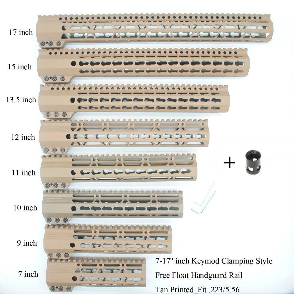 AR15 Tan Printed 7'' 9'' 10'' 11'' 12'' 13.5'' 15'' Inch Keymod Clamping Handguard Rail Mount System Fit . 223
AR15 Tan Printed 7'' 9'' 10'' 11'' 12'' 13.5'' 15'' Inch Keymod Clamping Handguard Rail Mount System Fit . 223
