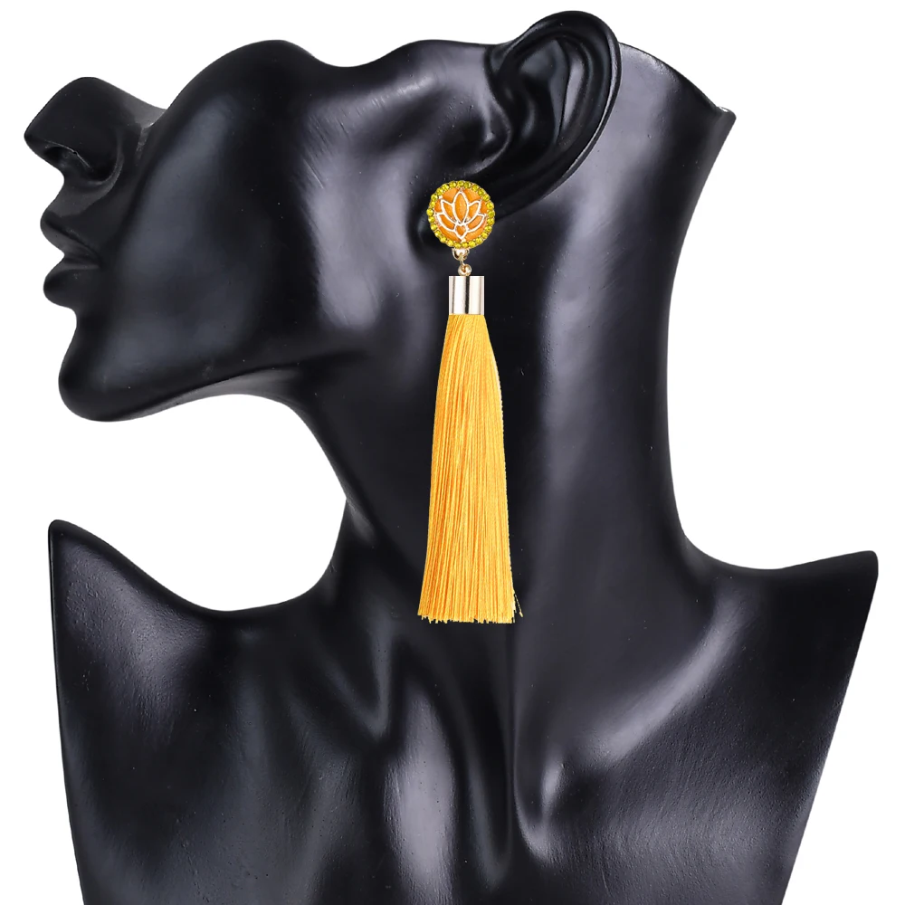Qusfy 19 Styles 9 Colors Crystal Flower Fringe Earings Earing Geometric Long Dangle Tassel Earrings 2018 Fashion Women Jewelry | Украшения