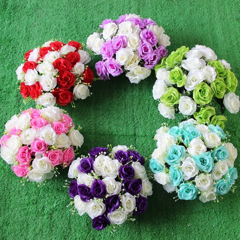 30 см Искусственный Шелковый цветок Свадебный дорожный свинцовый цветок розы для свадебной вечеринки домашний дизайн букет Декор роза цветок товары для вечеринок