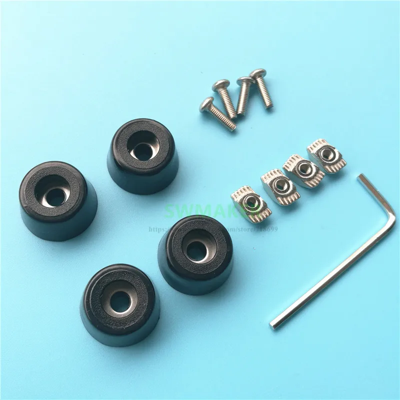 4pcs shock absorber footpad set soft rubber footpad, anti-skid footpad for 2020 2040 profile Creality TEVO Prusa I3 3D printer
4pcs shock absorber footpad set soft rubber footpad, anti-skid footpad for 2020 2040 profile Creality TEVO Prusa I3 3D printer