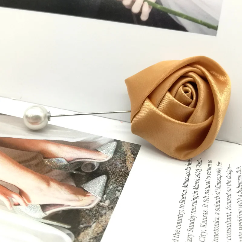 5pcs Light Brown Gold Satin Rose Handmade Flower Brooch Pin Wedding Party Favor Gifts For Guests Bridesmaid Best Man Groomsman
5pcs Light Brown Gold Satin Rose Handmade Flower Brooch Pin Wedding Party Favor Gifts For Guests Bridesmaid Best Man Groomsman