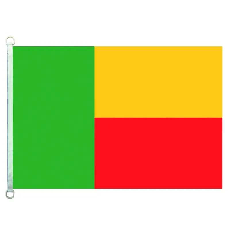 Benin national flag,90*150CM size, 120g/m2 knitted polyester fabric,with two D ring
Benin national flag,90*150CM size, 120g/m2 knitted polyester fabric,with two D ring