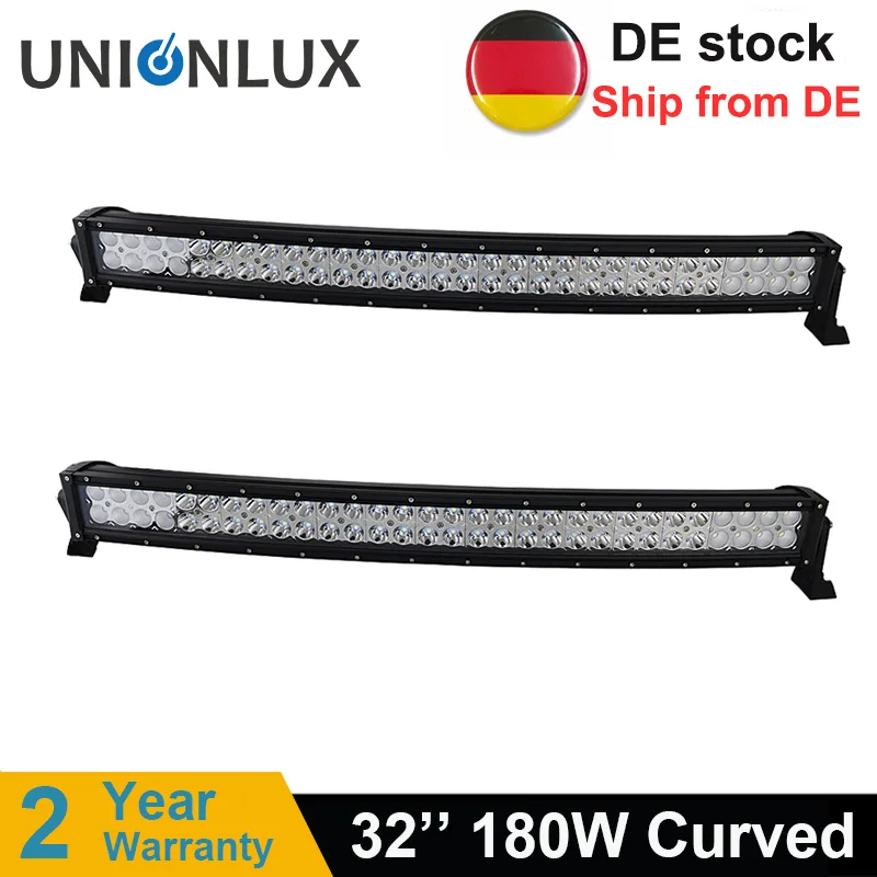 EU Stock 32inch 180W Curved Double Row Led Light Bar Led Working Light Bar For Truck Jeep 4x4 4WD ATV SUV Off-road vehicles
EU Stock 32inch 180W Curved Double Row Led Light Bar Led Working Light Bar For Truck Jeep 4x4 4WD ATV SUV Off-road vehicles