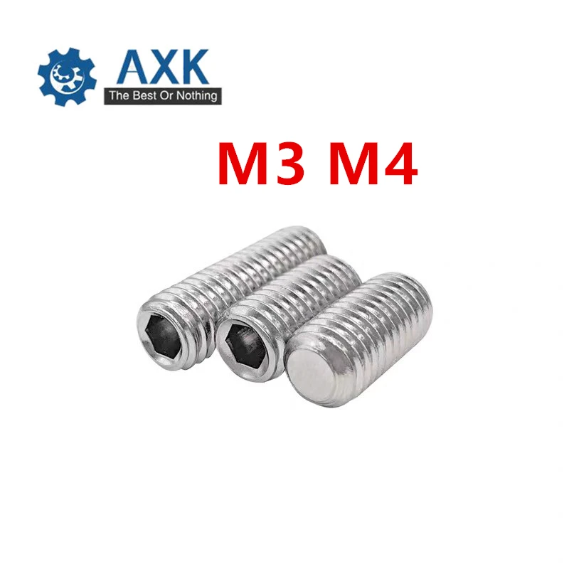 300Pcs/200Pcs DIN913 M3 M4 A2-70 Stainless Steel 304 Metric Thread Grub Screws Flat Point Hexagon Socket Set Screws Headless
300Pcs/200Pcs DIN913 M3 M4 A2-70 Stainless Steel 304 Metric Thread Grub Screws Flat Point Hexagon Socket Set Screws Headless