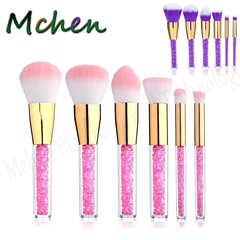 6 шт. блестящие кисти для макияжа с акриловой ручкой|brush kit|make upmakeup brushes |