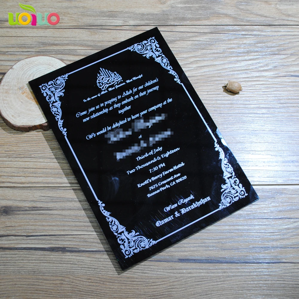 10pcs black acrylic card with box elegant white words printing wedding favor invitation greeting cards whoolesale
10pcs black acrylic card with box elegant white words printing wedding favor invitation greeting cards whoolesale