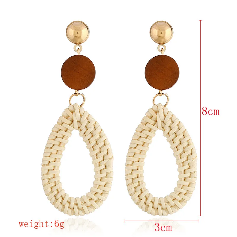 Vintage Rattan Knit Water Drop Wood Drop Dangle Earrings Handmade Exaggerated Geometry Statement Earrings For Women Jewelry
Vintage Rattan Knit Water Drop Wood Drop Dangle Earrings Handmade Exaggerated Geometry Statement Earrings For Women Jewelry