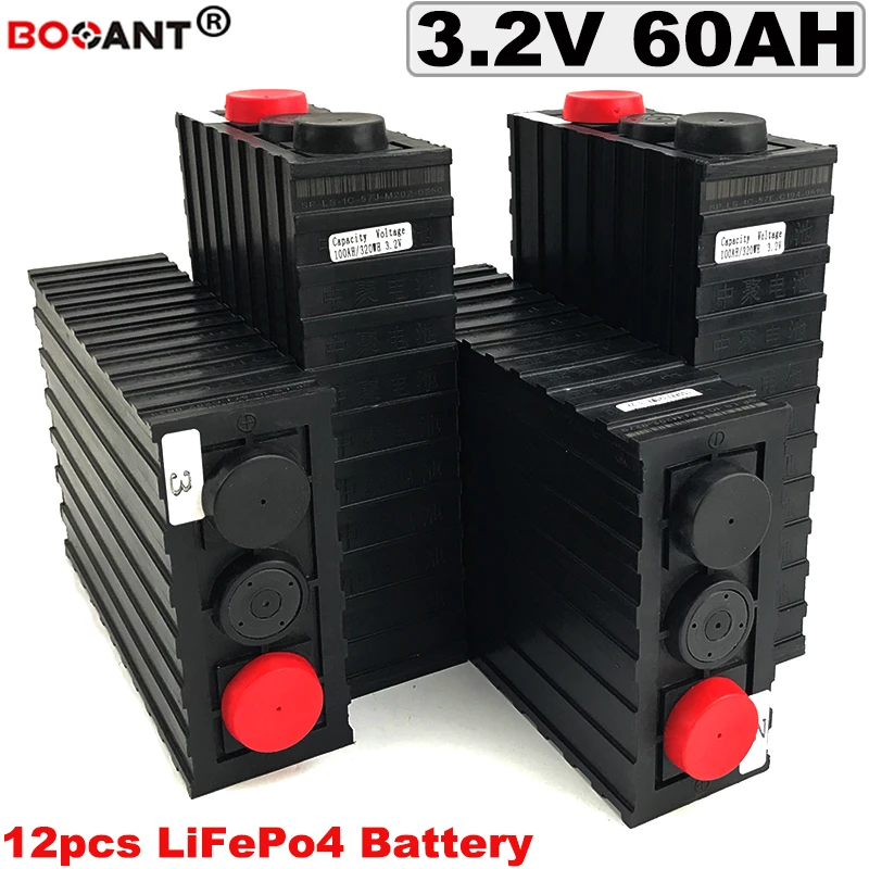 12 шт./лот 3 2 В LiFePO4 60Ah батарея в 36 48 60 120Ah для электровелосипеда литиевая железо