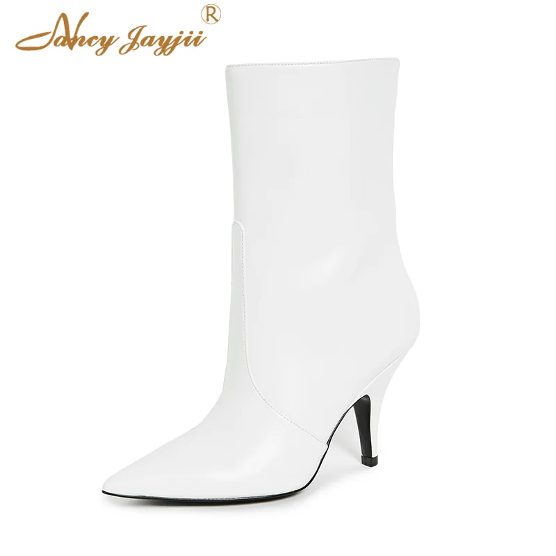 Nancyjayjii White Leather Women’S Fashion Ankle Boots Pointed Toe Sewing Stiletto Heels Ladies Winter Short Booties Slip On Shoe
Nancyjayjii White Leather Women’S Fashion Ankle Boots Pointed Toe Sewing Stiletto Heels Ladies Winter Short Booties Slip On Shoe
