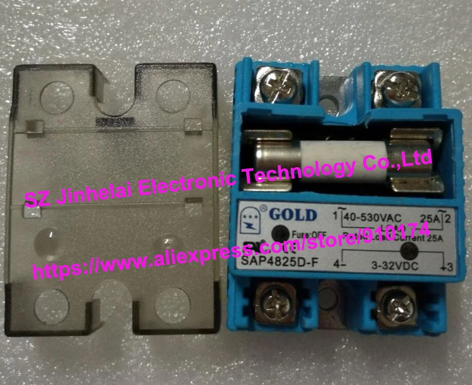 New and original SAP4825D-F GOLD Single-phase built-in fuse solid state relay 3-32VDC,40-530VAC 25A
New and original SAP4825D-F GOLD Single-phase built-in fuse solid state relay 3-32VDC,40-530VAC 25A