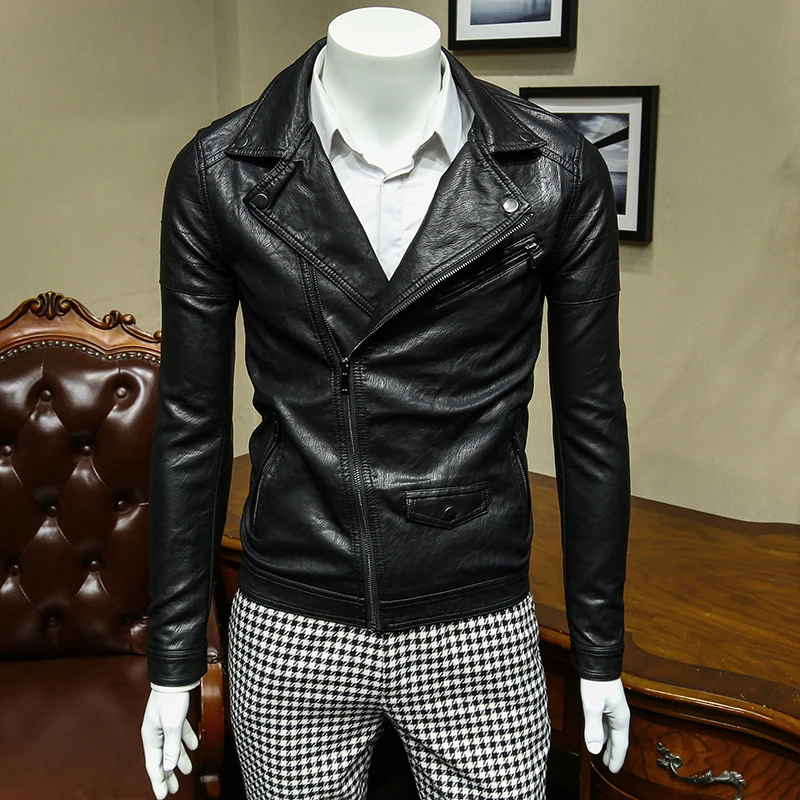 XM GeeKi Men's Fashion Lapel Moto PU Leather Coat Male Short Slim Korean Coats Man Autumn Jacket Black PU Jackets 365WTP003
XM GeeKi Men's Fashion Lapel Moto PU Leather Coat Male Short Slim Korean Coats Man Autumn Jacket Black PU Jackets 365WTP003