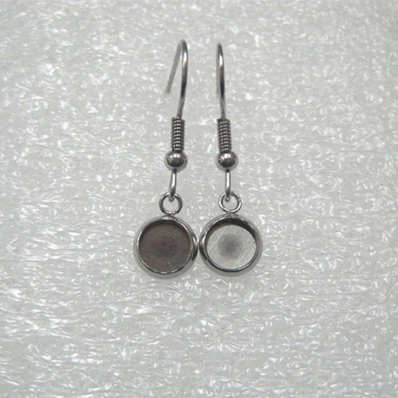 10pcs 6-25mm drop earrings settings Stainless Steel Earring Cabochon Base Blank Fit Cameo DIY Ear Jewelry Making | Украшения и