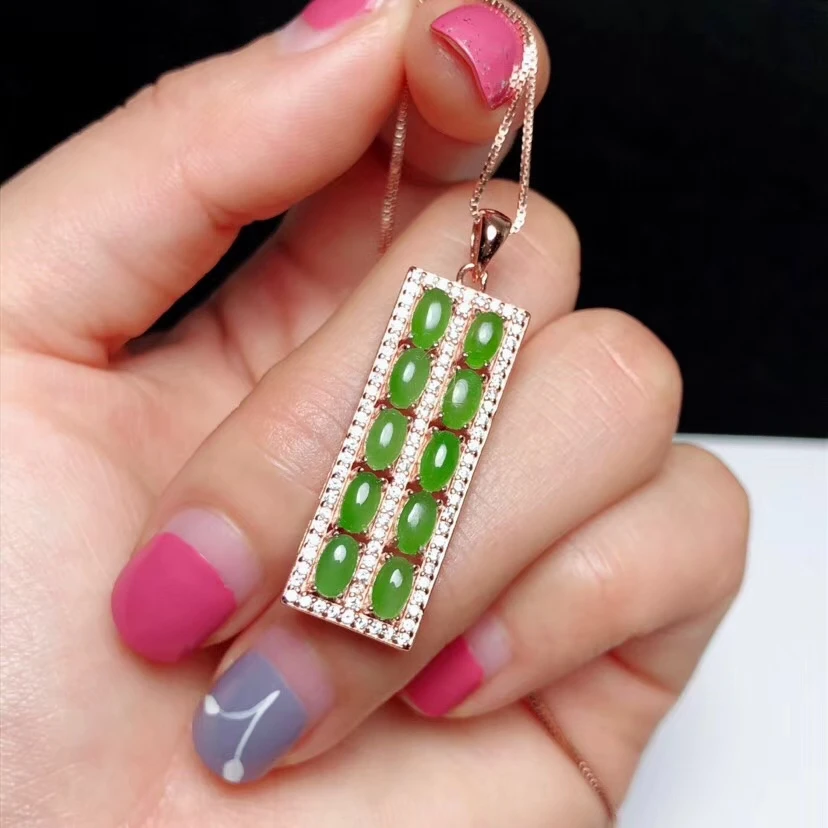 natural green jasper gem Pendant natural gemstone pendant S925 silver Fashion elegant Abacus square Row girl party gift jewelery
natural green jasper gem Pendant natural gemstone pendant S925 silver Fashion elegant Abacus square Row girl party gift jewelery