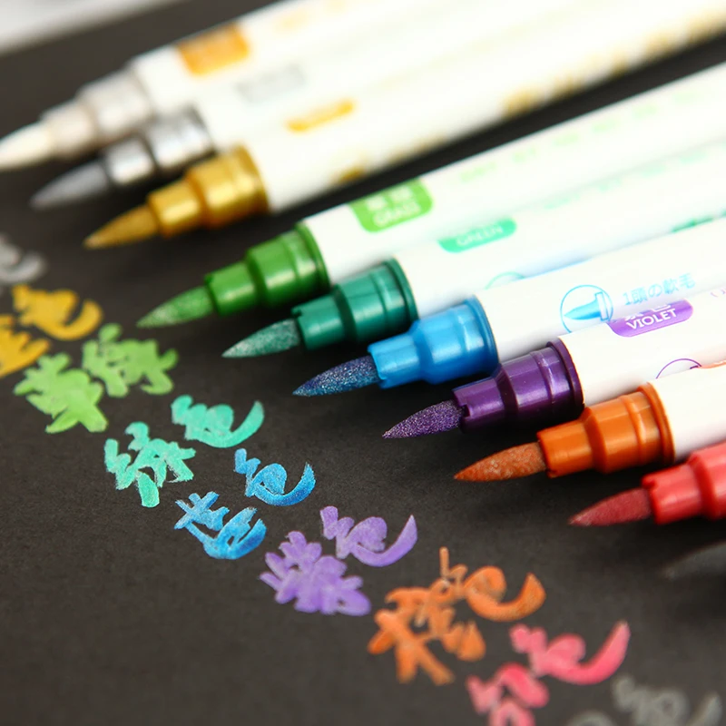 Touchfive 10 pcs/lot Dual Brush Pen Alcohol Based Markers Fine Liner Pens Fineliner Set Drawing Painting Soft Marker | Канцтовары для