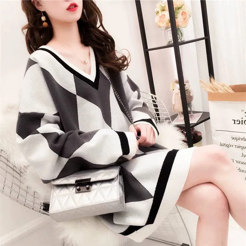 H.SA Women Long Sweater and Pullovers 2019 Loose Argyle Jumpers Oversized Knit Pull Femme Vintage Winter Warm Pullover sweaters
H.SA Women Long Sweater and Pullovers 2019 Loose Argyle Jumpers Oversized Knit Pull Femme Vintage Winter Warm Pullover sweaters