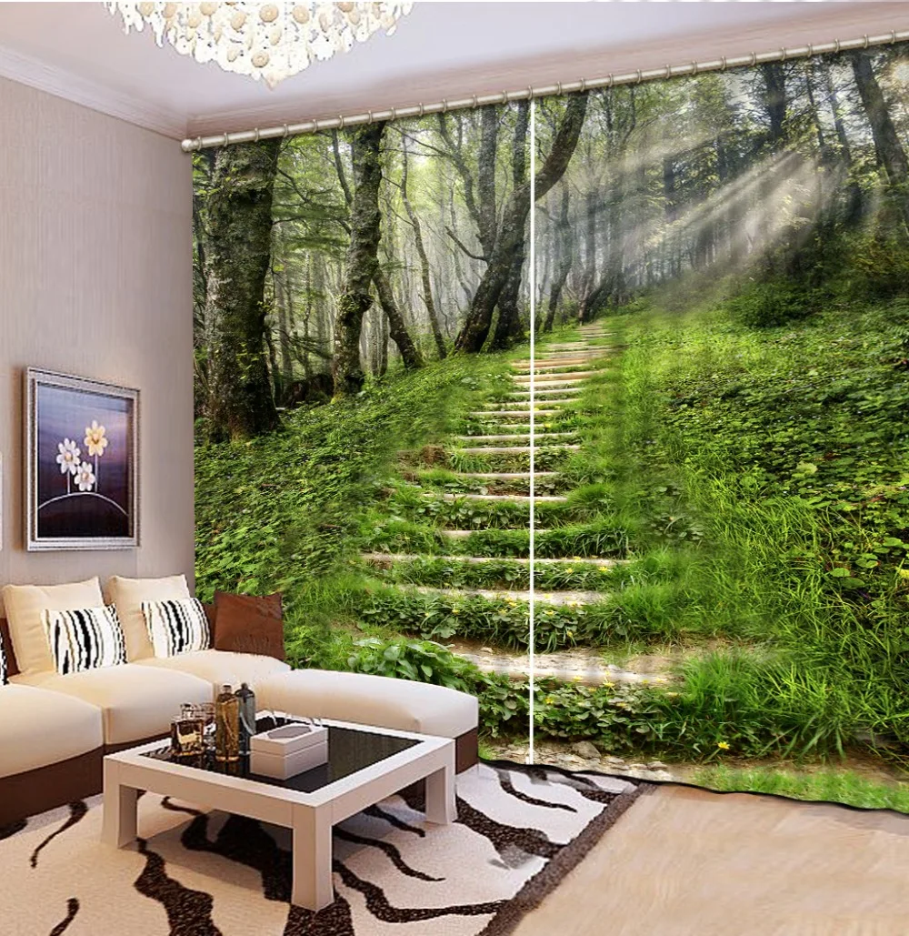 Customized size Luxury Blackout 3D Window Curtains For Living Room green curtains road curtain
Customized size Luxury Blackout 3D Window Curtains For Living Room green curtains road curtain