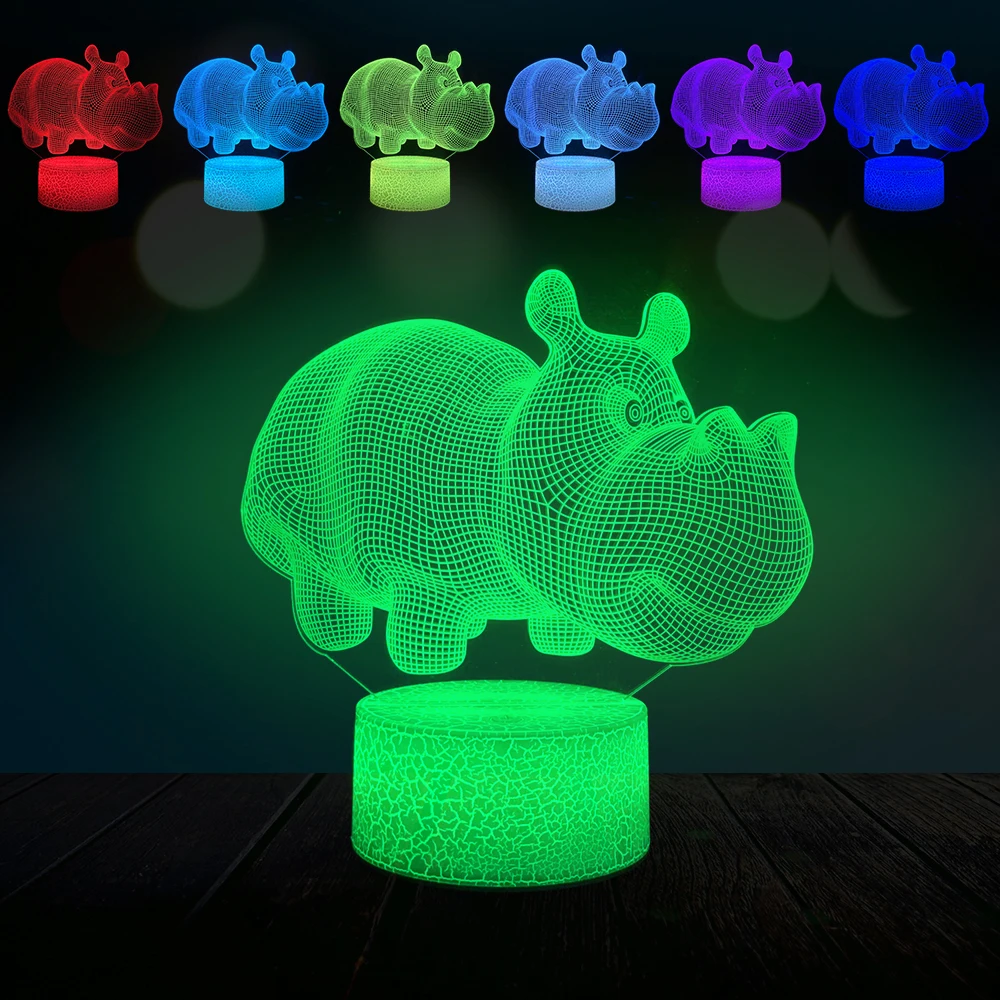 3d-лампа в виде животного для детей, бегемота, риноцероса, светодиодная USB-лампа для настроения, ночник, разноцветный сенсорный пульт дистанц...
3d-лампа в виде животного для детей, бегемота, риноцероса, светодиодная USB-лампа для настроения, ночник, разноцветный сенсорный пульт дистанц...