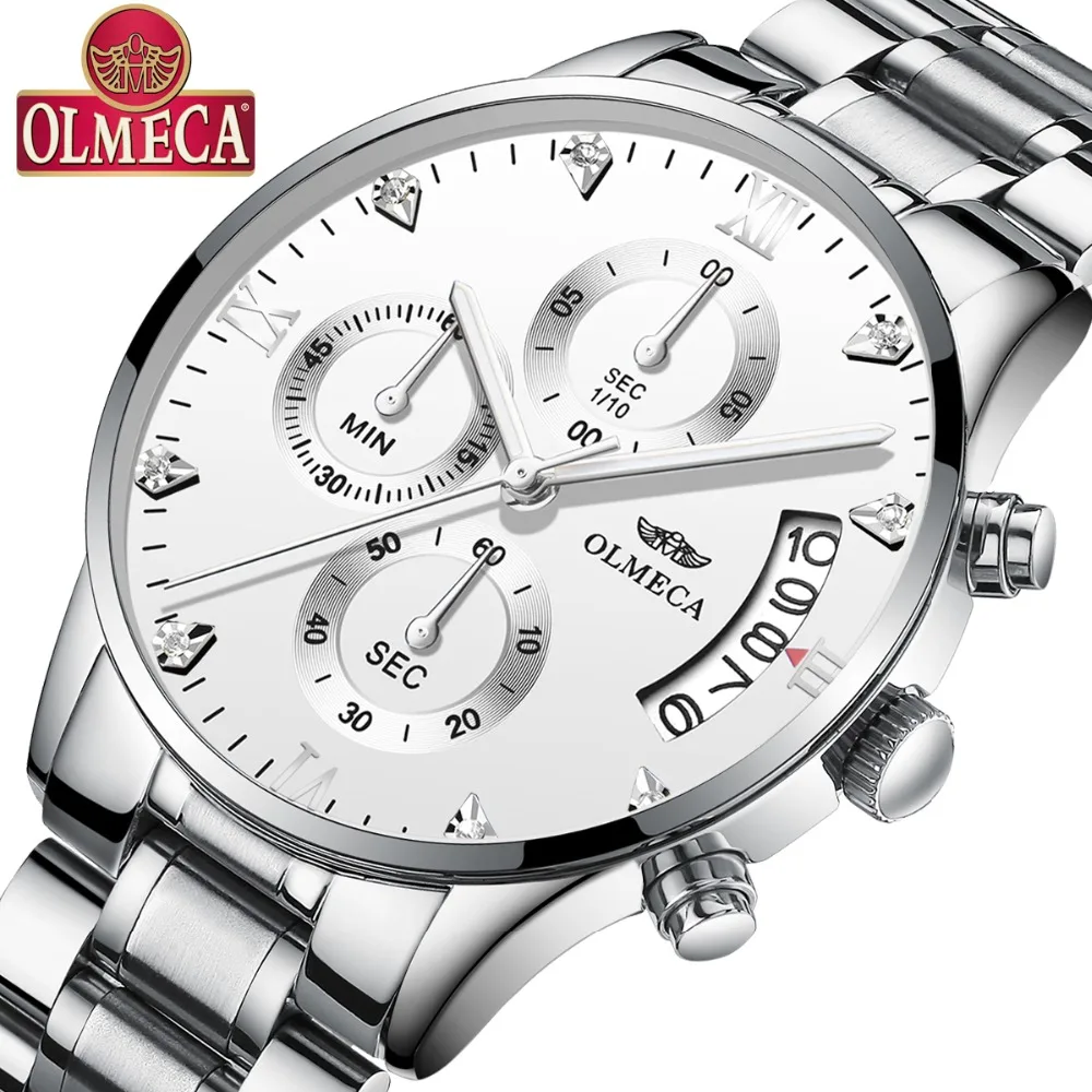 OLMECA Men's Watch Luxury Fashion Big Dial Stainless Steel Wrist Watches Military White Watch for Men Saat Relogio Masculino
OLMECA Men's Watch Luxury Fashion Big Dial Stainless Steel Wrist Watches Military White Watch for Men Saat Relogio Masculino