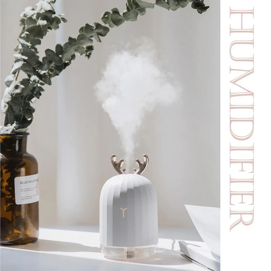 USB Mini Air Humidifier LED Night Light Mist 220ml 2W Maker 30ml/H Home Aromatic Diffuser Office Car | Бытовая техника