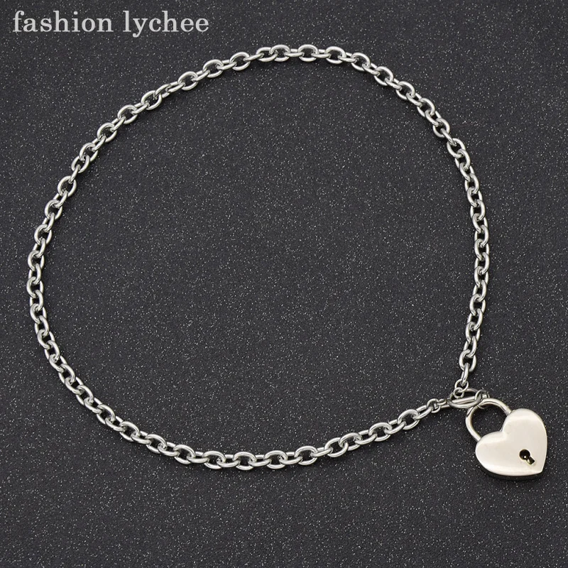 fashion lychee Unique Design Love Heart Square Lock Lockable Collar Necklace Punk Women Men Necklace Jewelry Gift
fashion lychee Unique Design Love Heart Square Lock Lockable Collar Necklace Punk Women Men Necklace Jewelry Gift