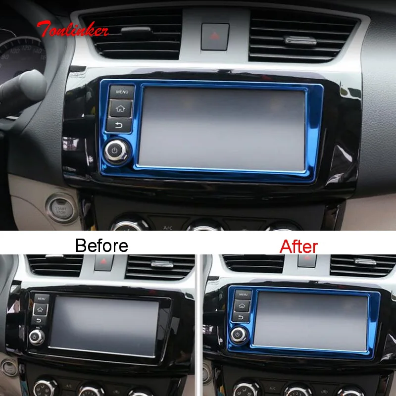Tonlinker Covers Sticker For Nissan SYLPHY 2016-18 Car Styling 1 PCS Stainless steel Center console Navigation Cover stickers
Tonlinker Covers Sticker For Nissan SYLPHY 2016-18 Car Styling 1 PCS Stainless steel Center console Navigation Cover stickers