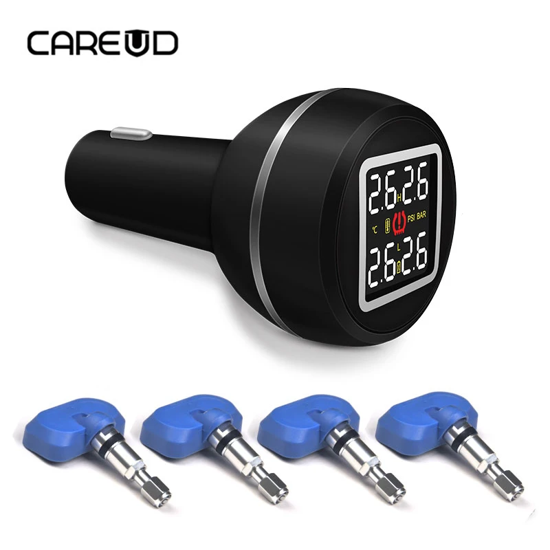 Система контроля давления и температуры в шинах CAREUD D580 с USB разъемом 4 внутренними датчиками Новое