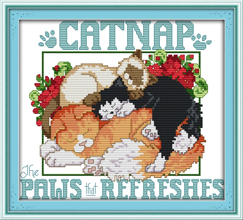Sleeping cat cross stitch kit cartoon 11ct count canvas stitches embroidery DIY handmade needlework plus
Sleeping cat cross stitch kit cartoon 11ct count canvas stitches embroidery DIY handmade needlework plus