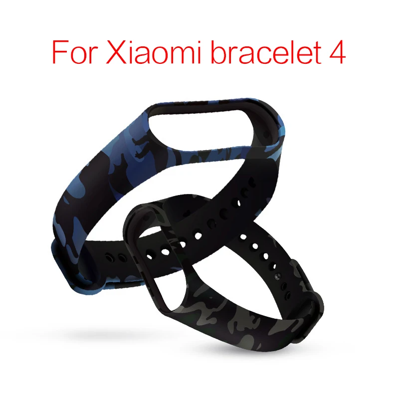 Камуфляжный ремешок для Xiaomi Mi Band 4 силиконовый браслет Band4 Miband4 наручный Xiomi