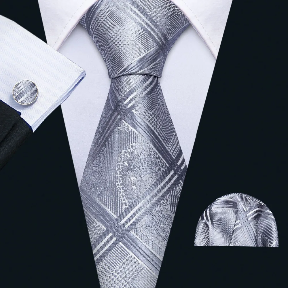 Men Wedding Tie Sliver Plaid Silk Tie Hanky Set Barry.Wang 8.5cm Fashion Designer Neck Ties For Men Party Dropshipping FA-5153
Men Wedding Tie Sliver Plaid Silk Tie Hanky Set Barry.Wang 8.5cm Fashion Designer Neck Ties For Men Party Dropshipping FA-5153