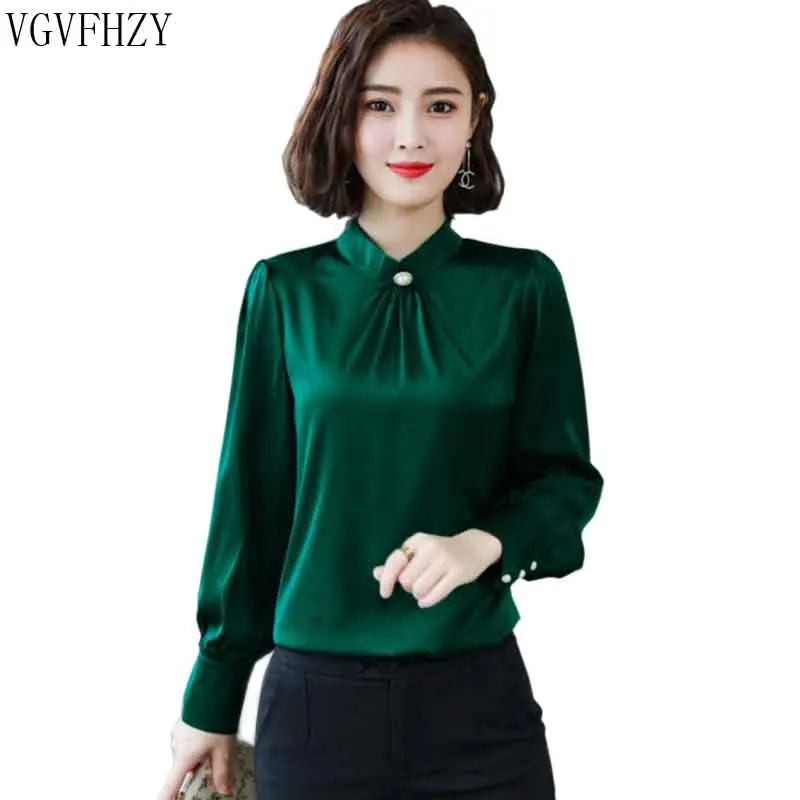 2019 Autumn New high quality silk blouse shirt women fashion full sleeve office lady formal Loose plus size shirt Pullover tops
2019 Autumn New high quality silk blouse shirt women fashion full sleeve office lady formal Loose plus size shirt Pullover tops