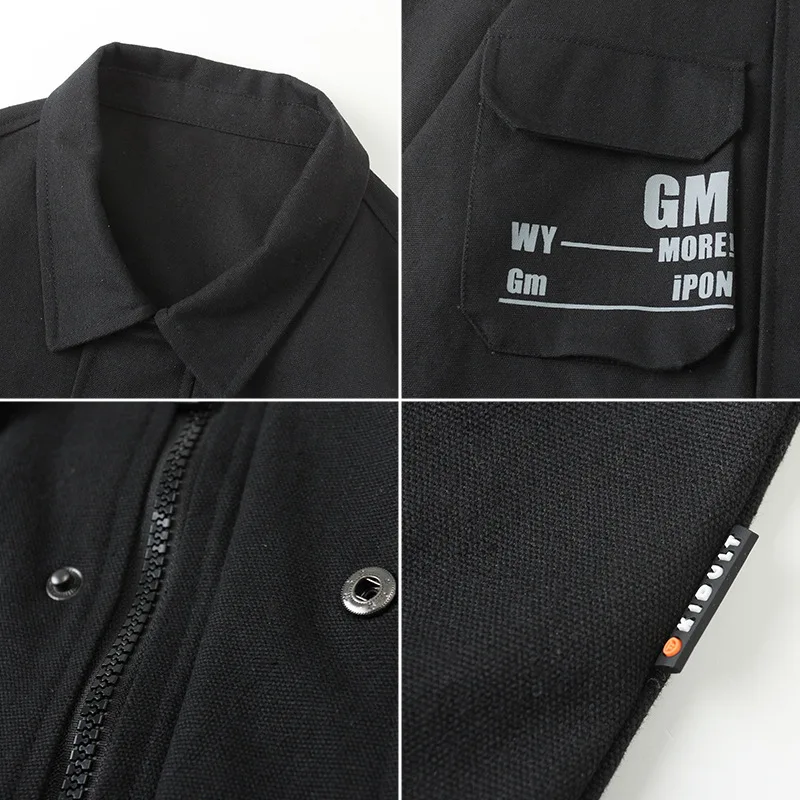 Streetwear Casual Men Jacket Coat Letter Printing Black Cargo Multi-pockets Mens Overcoat Spring Autumn Outwear For Man
Streetwear Casual Men Jacket Coat Letter Printing Black Cargo Multi-pockets Mens Overcoat Spring Autumn Outwear For Man