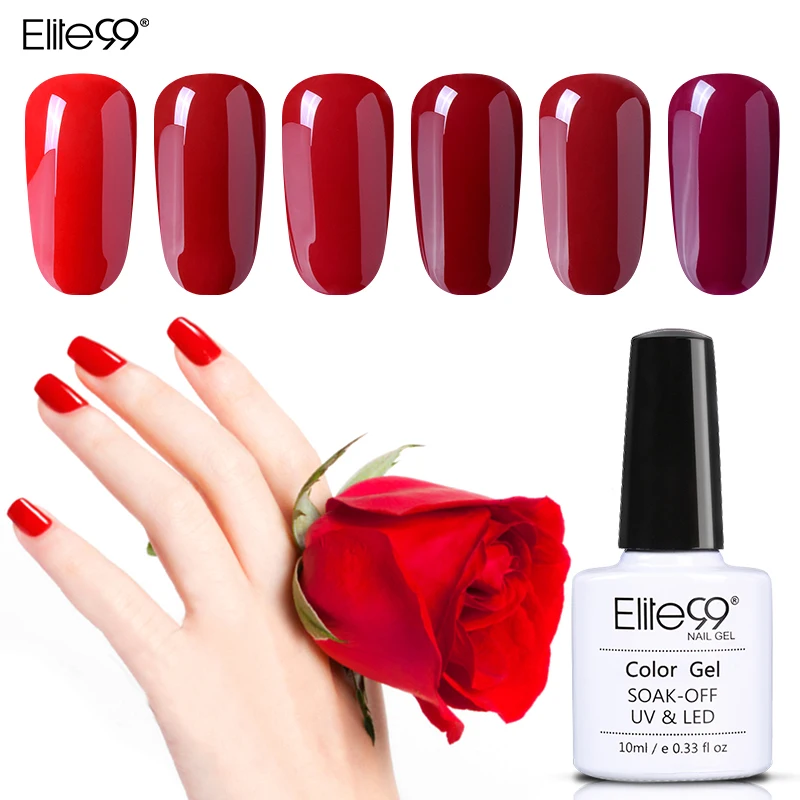 Фото Elite99 цвет красного вина серии УФ гель для ногтей удаляющийся - купить