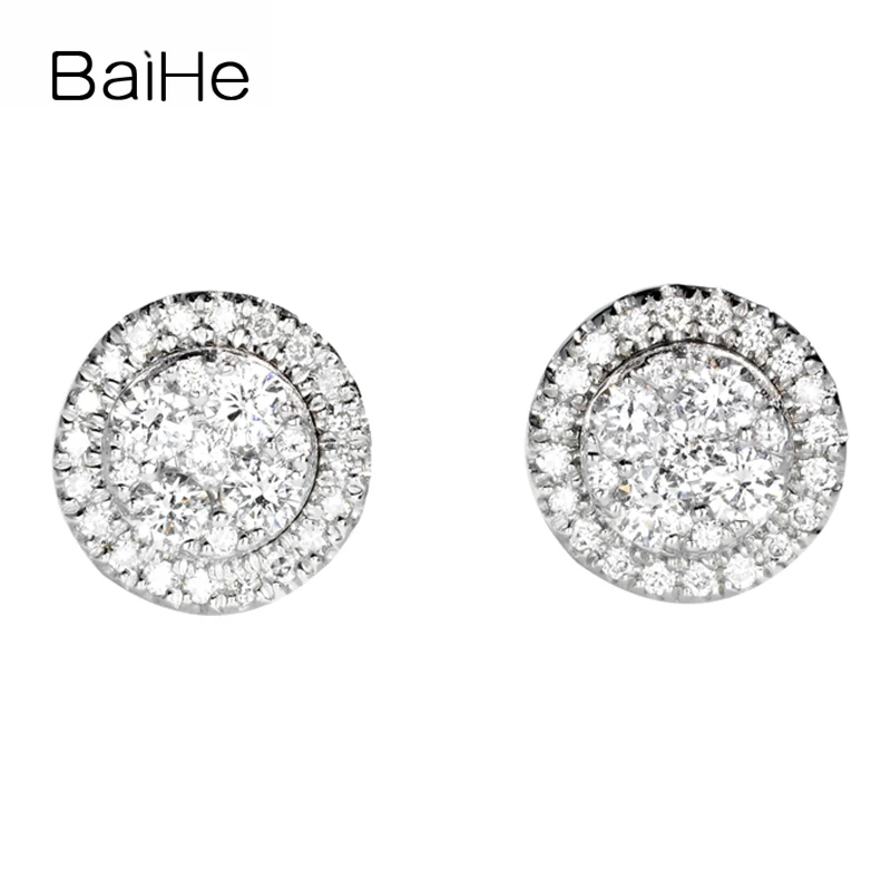 BAIHE Genuine Solid 14K White Gold H/SI Natural Diamond Stud Earrings Wedding Trendy Fine Jewelry 3 Ways To Wear Earrings Women
BAIHE Genuine Solid 14K White Gold H/SI Natural Diamond Stud Earrings Wedding Trendy Fine Jewelry 3 Ways To Wear Earrings Women