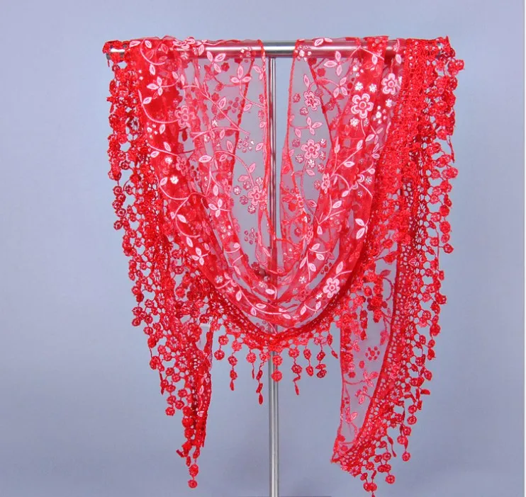 Beautiful Floral Lace Triangle Scarf For Women Neck Cover Hollow Plain Shawl Wrap With Fringe Ladies Bandana 150*40cm 19color
Beautiful Floral Lace Triangle Scarf For Women Neck Cover Hollow Plain Shawl Wrap With Fringe Ladies Bandana 150*40cm 19color