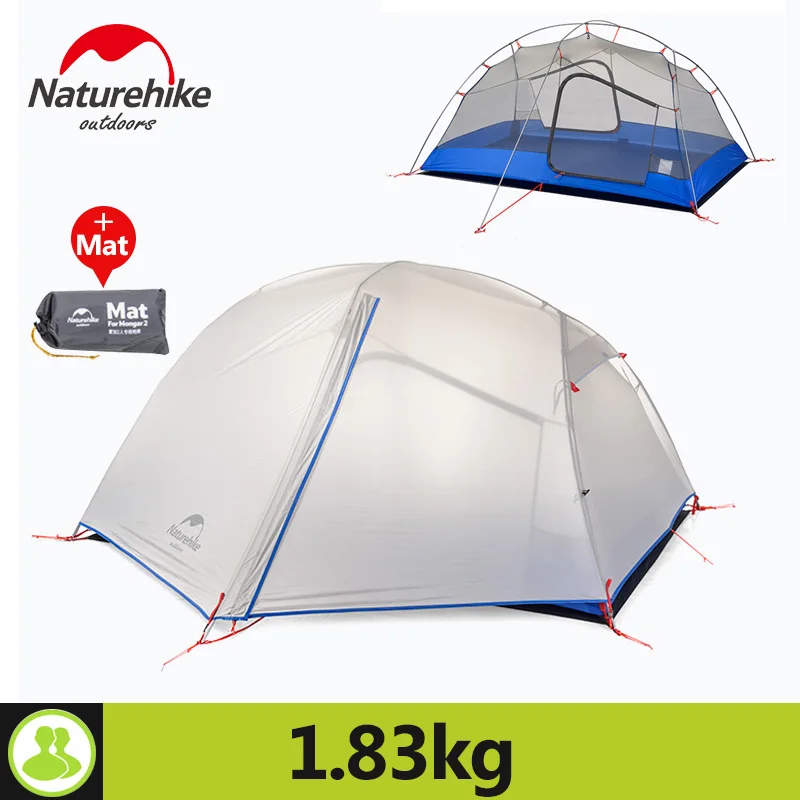Naturehike 2 человека палатка цвета 20D силиконовая ткань двухслойная непромокаемая