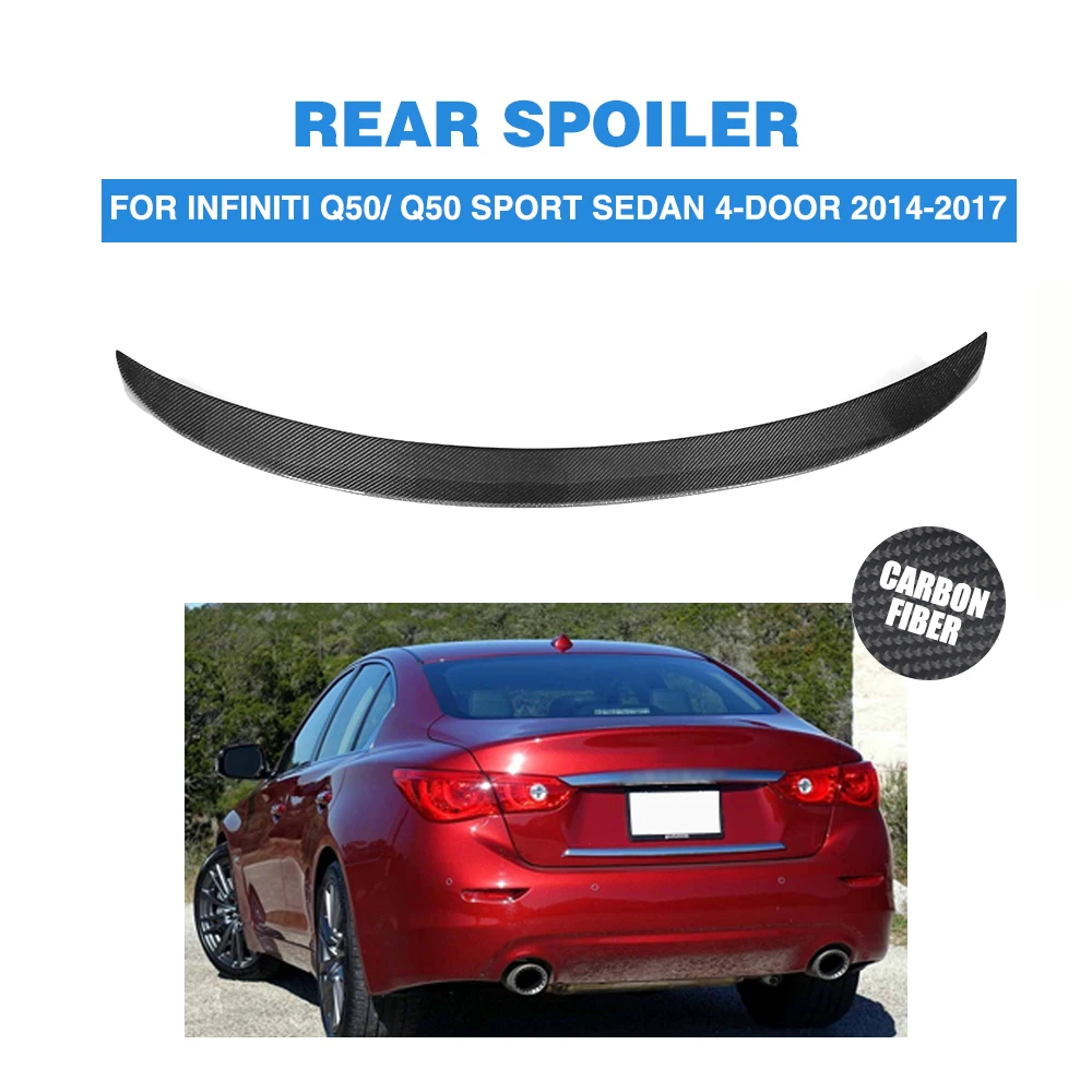 Спойлер на заднюю крышку багажника из углеродного волокна для Infiniti Q50 Standard / Q50 Sport Sedan 4-дверный 2014-2017
Спойлер на заднюю крышку багажника из углеродного волокна для Infiniti Q50 Standard / Q50 Sport Sedan 4-дверный 2014-2017