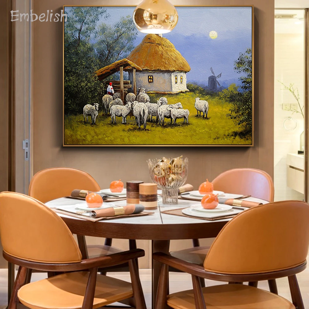 Embelish 1 Pieces Large Village Sheep Animals Landscape HD Print Canvas Paintings For Living Room Home Decor Wall Art Pictures
Embelish 1 Pieces Large Village Sheep Animals Landscape HD Print Canvas Paintings For Living Room Home Decor Wall Art Pictures