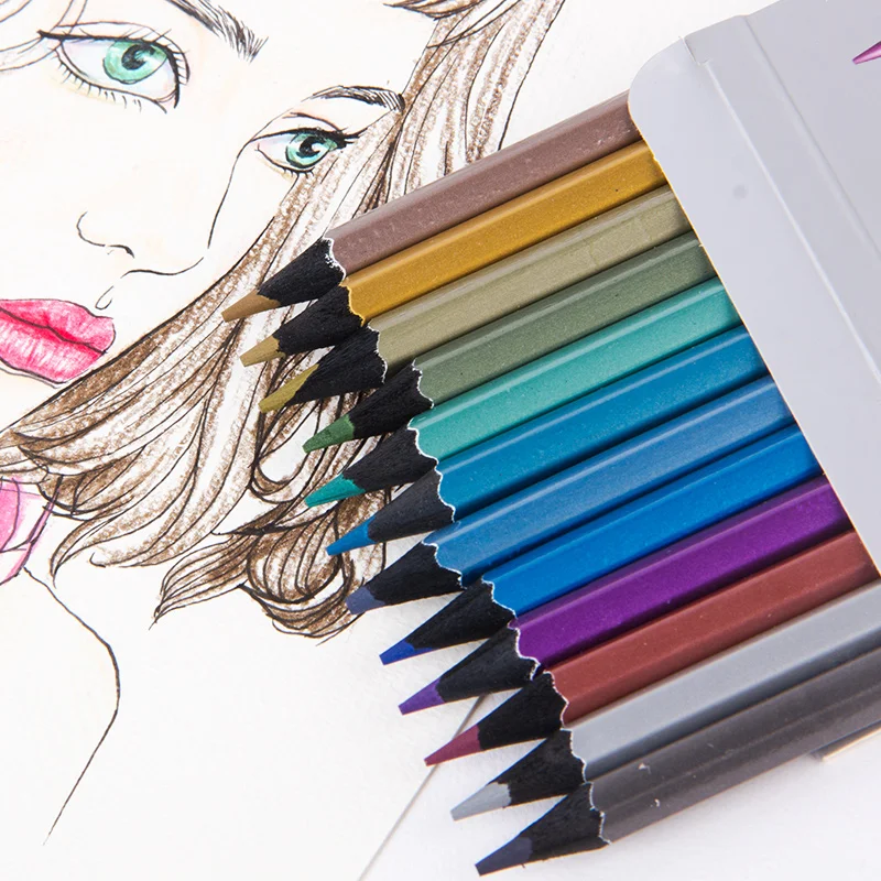 Metallic color pencil set Marco raffine fine art Black wood pencil metal Crayon painting drawing Stationery School supplies
Metallic color pencil set Marco raffine fine art Black wood pencil metal Crayon painting drawing Stationery School supplies