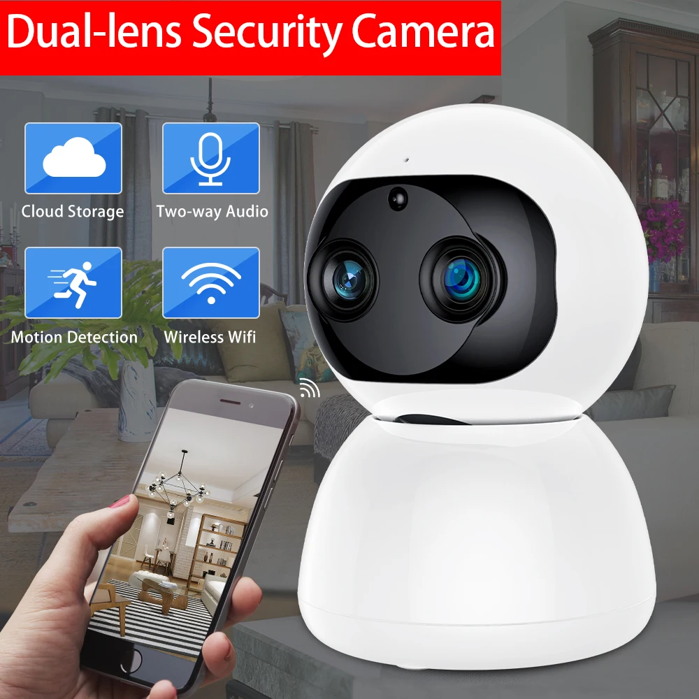 SDETER 1080P 2 мегапиксельная Беспроводная ip камера с двойным объективом Wi Fi
