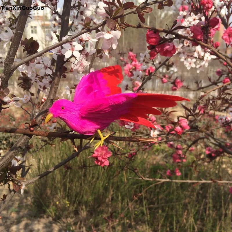 12x15cm simulation bird hard model polyethylene&hot pink&red feathers spreading wings bird handicraft garden decoration s1085
12x15cm simulation bird hard model polyethylene&hot pink&red feathers spreading wings bird handicraft garden decoration s1085
