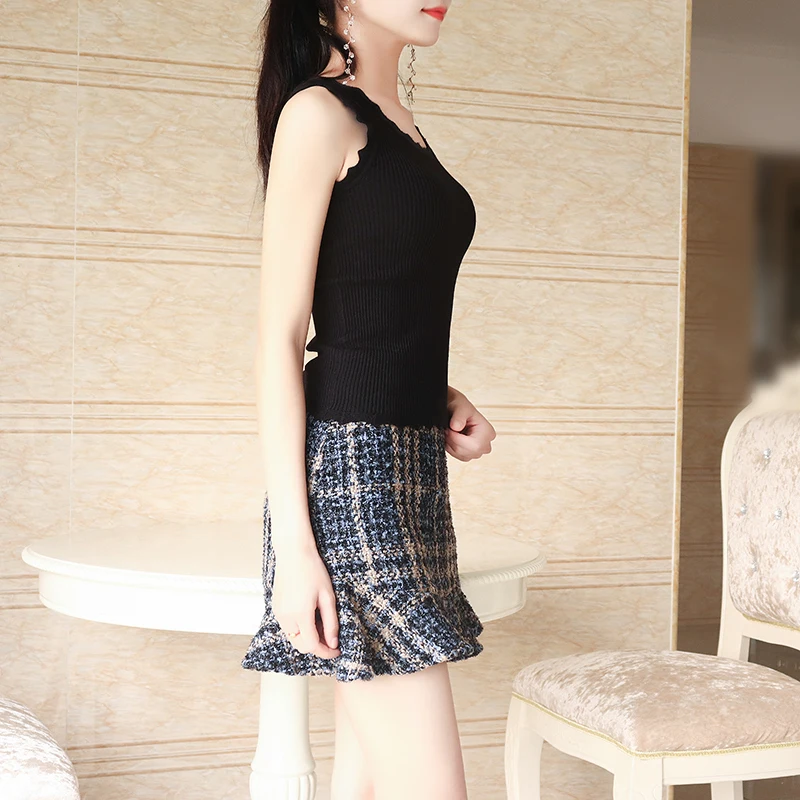 new Korean the knitted vest women round scalloped neck loose jacket sweater coat waistcoat Sleeveless Blazer Women Sweater Vest | Женская