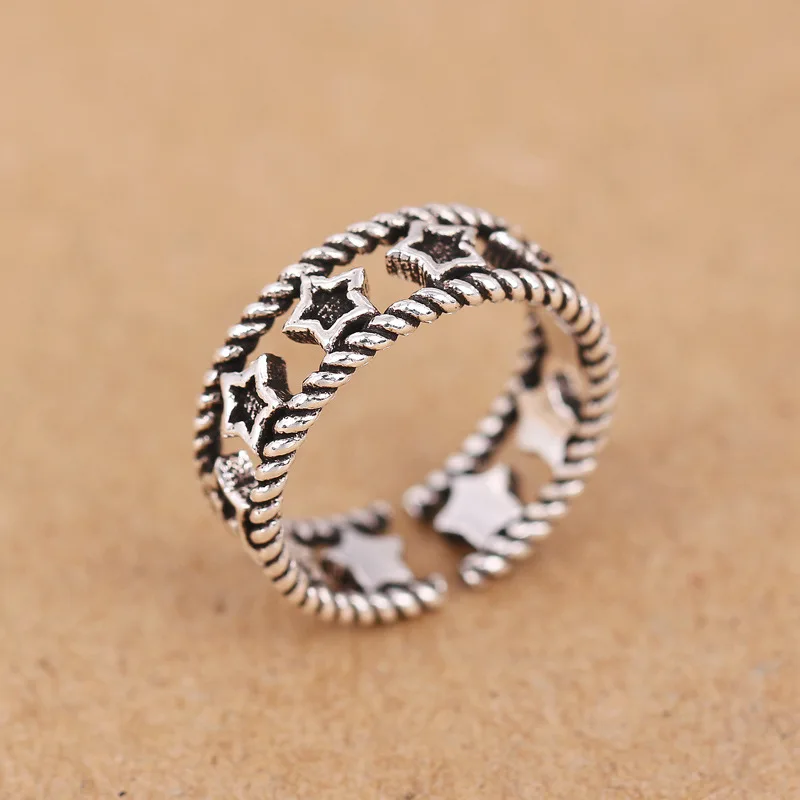 L&P New Arrival Genuine New Vintage 925 Sterling Silver Hollow Star Open Rings For Women Punk Sterling-silver-jewelry
L&P New Arrival Genuine New Vintage 925 Sterling Silver Hollow Star Open Rings For Women Punk Sterling-silver-jewelry