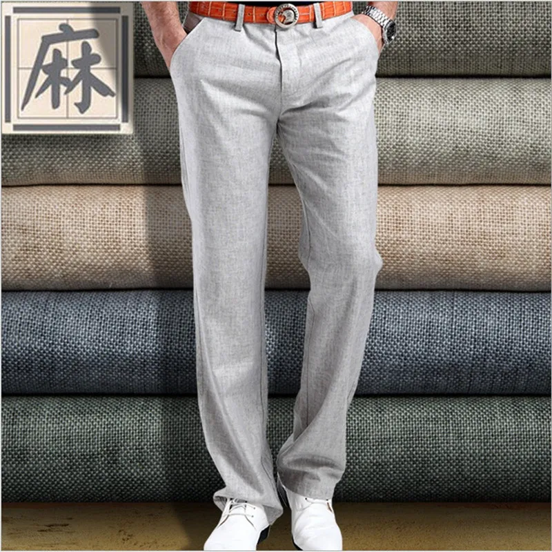 Горячая Распродажа 2017 летние новые мужские льняные хлопковые брюки Corea