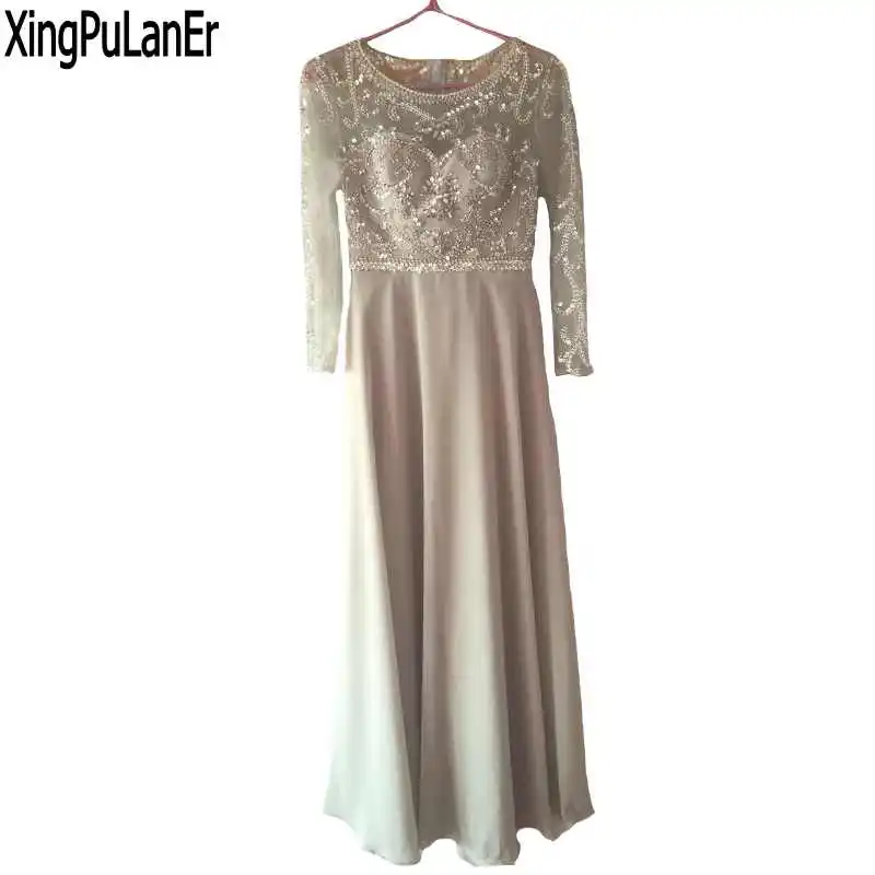 A Line Scoop Neck Long Sleeve Silver Chiffon Silver Beaded Top Hand Made XingPuLanEr Custom Made Long Evening Dress
A Line Scoop Neck Long Sleeve Silver Chiffon Silver Beaded Top Hand Made XingPuLanEr Custom Made Long Evening Dress