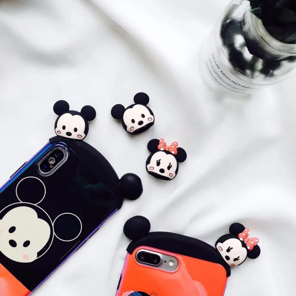 Fashion 3D Blue-ray soft Case for iphone 7 8 plus 6 6S Plus Cute Cartoon Mickey Minnie phone Cover X XR XS Max Coque |
