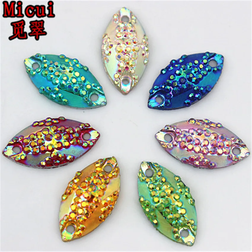 Micui 100pcs 9*17mm AB Color Horse Eye Shape Resin Rhinestones Crystal Flatback Stones Sewing 2 Holes For Dress Garment MC243
Micui 100pcs 9*17mm AB Color Horse Eye Shape Resin Rhinestones Crystal Flatback Stones Sewing 2 Holes For Dress Garment MC243