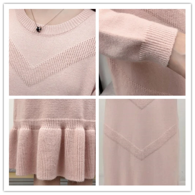 2019 New Autumn Winter Large Size Loose Round Collar Knit Pullover Sweater Women Fat Solid Thick Long Bottoming Knit Dress CW213
2019 New Autumn Winter Large Size Loose Round Collar Knit Pullover Sweater Women Fat Solid Thick Long Bottoming Knit Dress CW213
