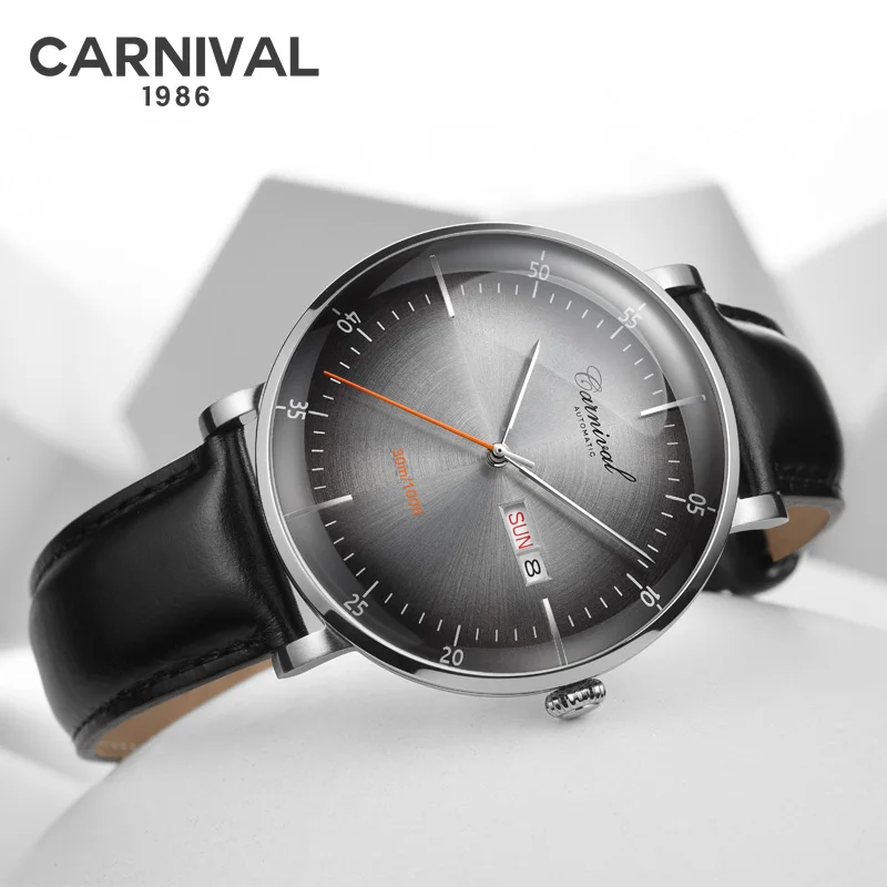 CARNIVAL Mens Watches Top Brand Luxury Automatic Date Men Casual Fashion Clock Waterproof Genuine Leather Mechanical Wrist Watch
CARNIVAL Mens Watches Top Brand Luxury Automatic Date Men Casual Fashion Clock Waterproof Genuine Leather Mechanical Wrist Watch