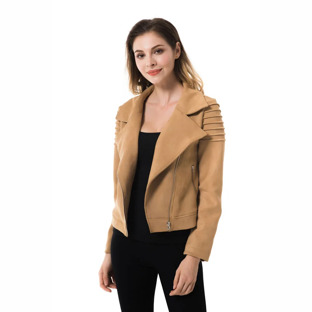 2018 NEW Women Faux Soft Suede Leather Jackets Lady Autumn Winter Turn Down Collar Motorcycle Zipper Coat Streetwear Red Khaki
2018 NEW Women Faux Soft Suede Leather Jackets Lady Autumn Winter Turn Down Collar Motorcycle Zipper Coat Streetwear Red Khaki